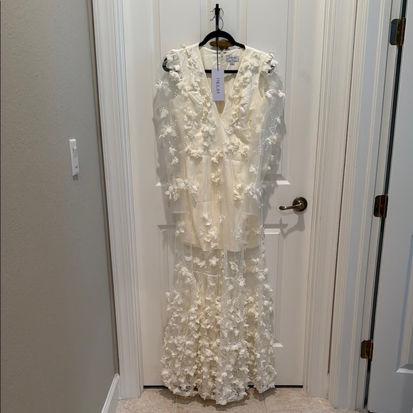 Anthropologie Helsi Blair Cream Floral Wedding Dress - Picture 8 of 8